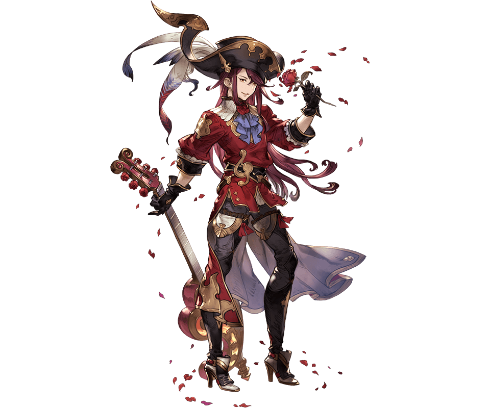 1boy, aoidos, coat, coattails, feathers, flower, gloves, granblue_fantasy
