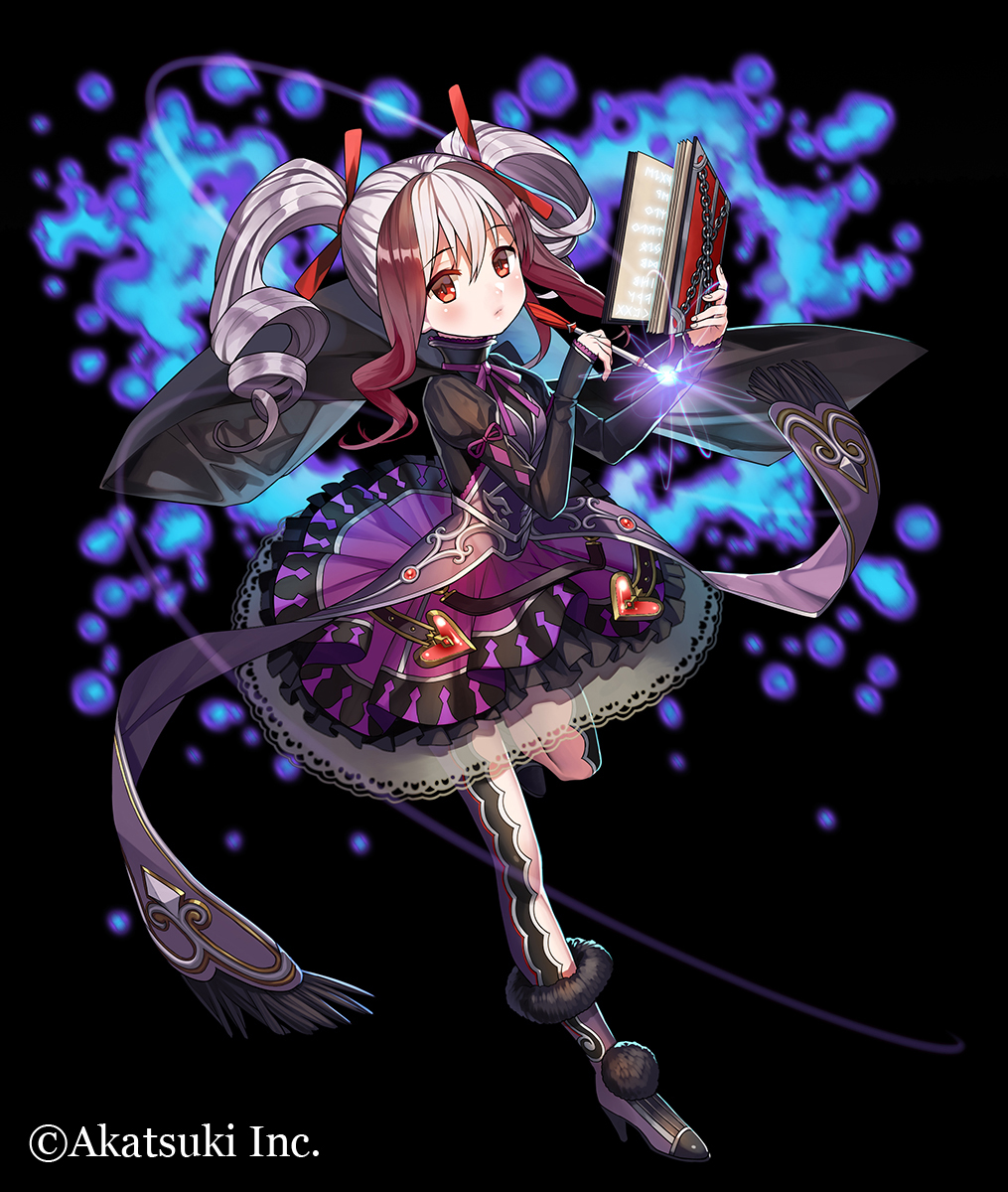 1girl, blush, book, dress, drill_hair, expressionless, frilled_dress, frills