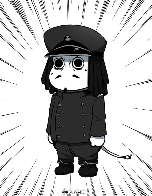 (o)_(o), 1boy, abyssal_admiral_(kantai_collection), admiral_suwabe, admiral_suwabe_(cosplay), black_hair, comic, commentary_request