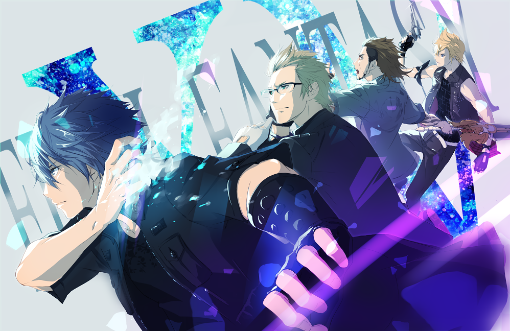 4boys, akirakarin, final_fantasy, final_fantasy_xv, gladiolus_amicitia, gun, ignis_scientia, multiple_boys