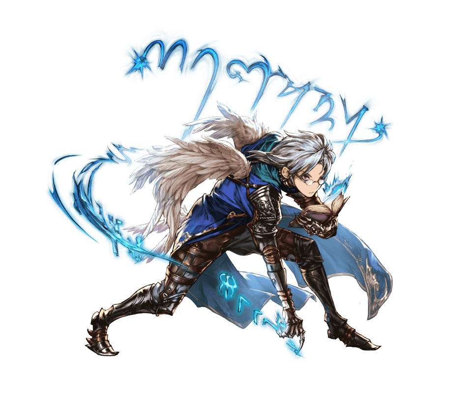 1boy, altair_(granblue_fantasy), armor, armored_boots, blue_hair, book, boots, feathered_wings