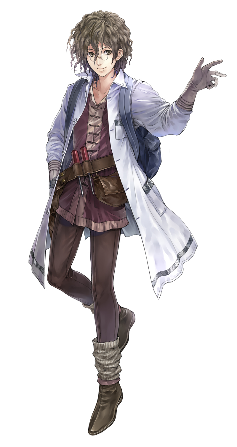 1boy, atelier_(series), atelier_totori, bag, belt, boots, brown_eyes, brown_hair