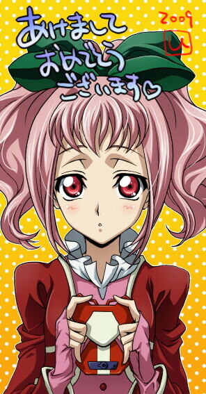 blush, bow, code_geass, fingerless_gloves, gloves, hair_bow, iyou, pink_hair