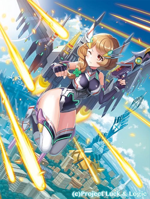 1girl, ;<, ;(, armor, bare_shoulders, beam, beam_gun, blue_gloves