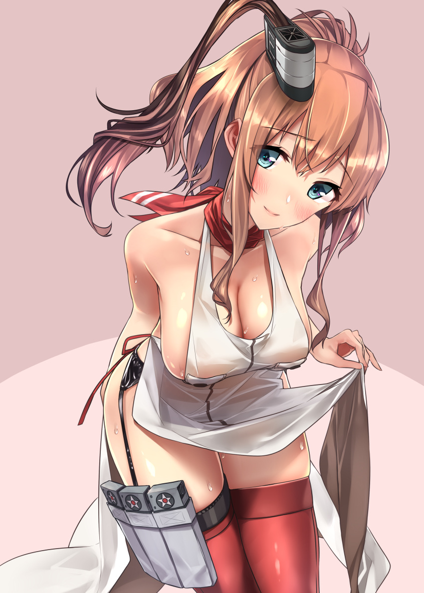 1girl, absurdres, adapted_costume, apron, baffu, blue_eyes, blush, breast_pocket