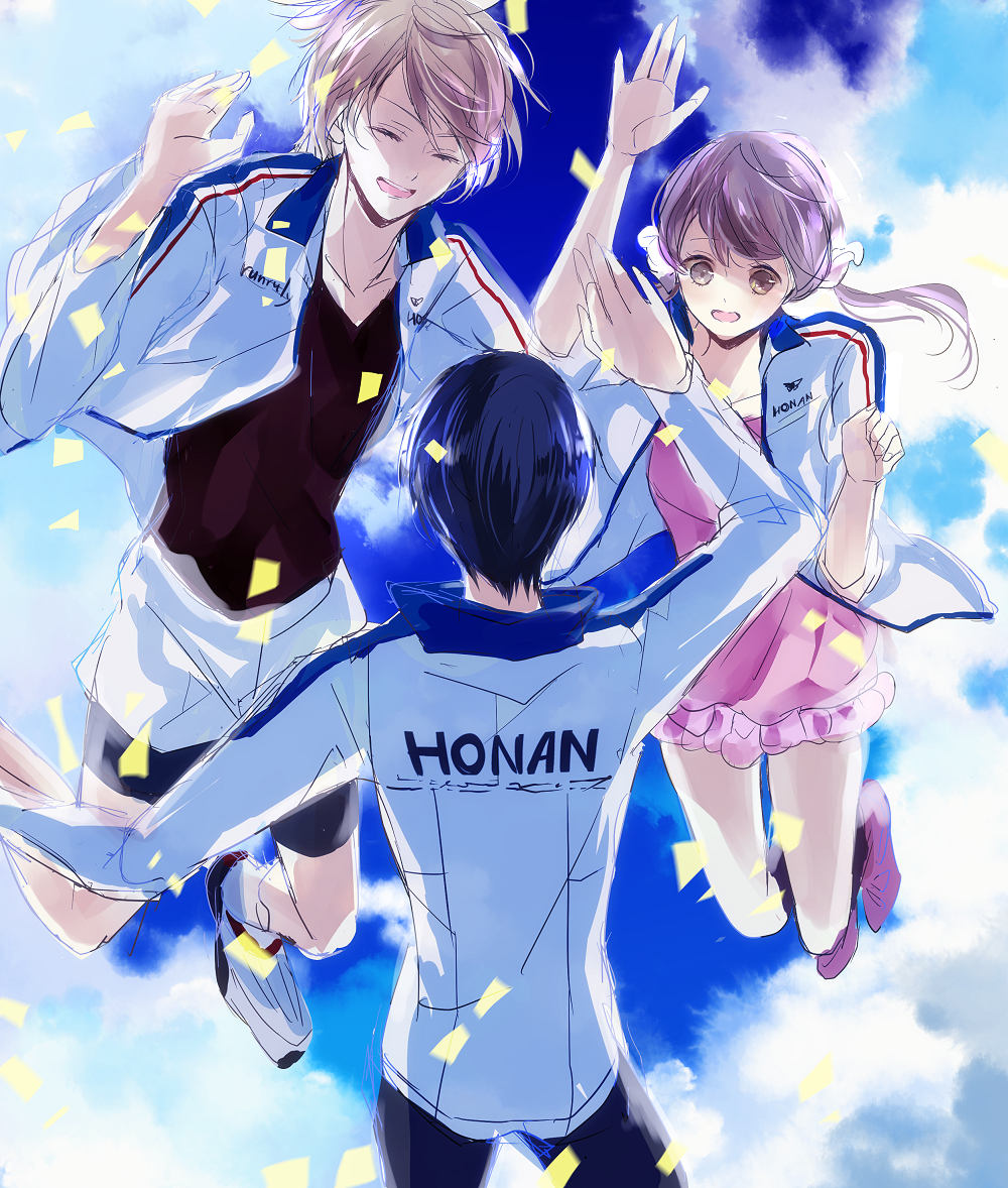 blonde_hair, brown_eyes, fujiwara_takeru, koyuri, prince_of_stride, sakurai_nana, yagami_riku