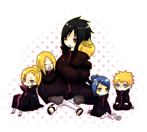 chibi, chikushoudou_pain, konan, lowres, naruto, origami, pain_(naruto), paper_crane