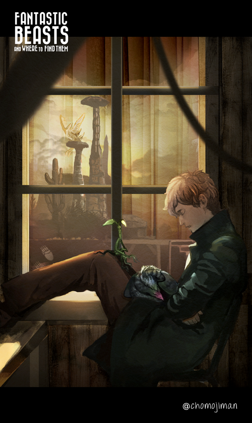 1boy, artist_name, bird, brown_hair, cactus, chair, closed_eyes, coat
