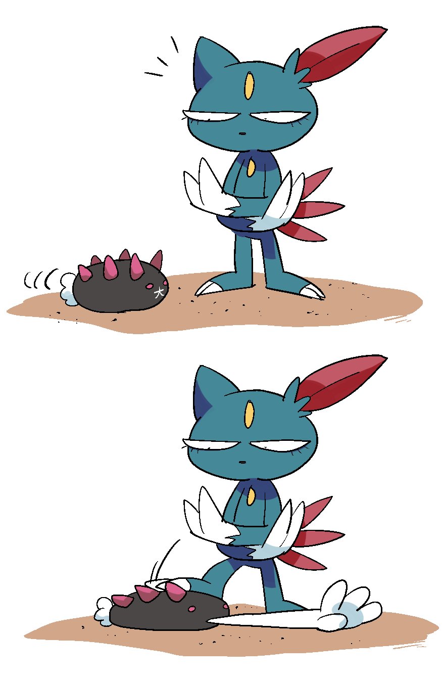 claws, comic, crossed_arms, dot_pupils, furukawa_(yomawari), highres, intestines, no_humans