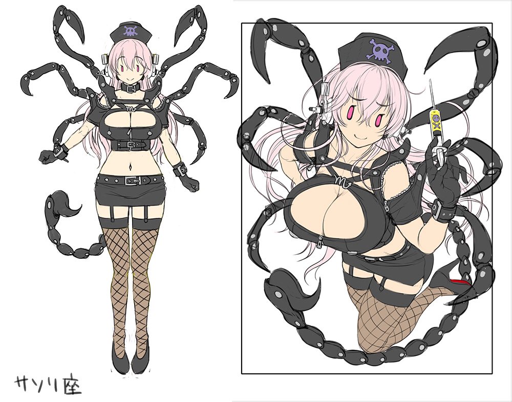 fishnets, garter_straps, gloves, headphones, high_heels, horoscope, leather, leather_gloves