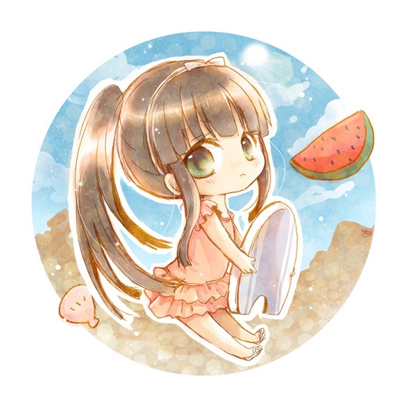 brown_hair, clock_zero, green_eyes, kurou_nadeshiko, remythxx