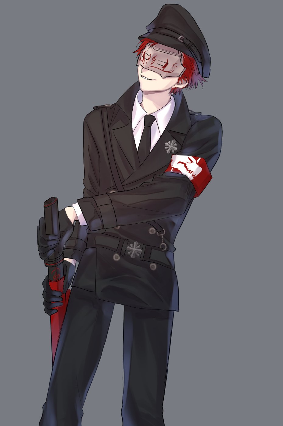 adam_taurus, belt, black_gloves, gloves, hat, highres, mask, military