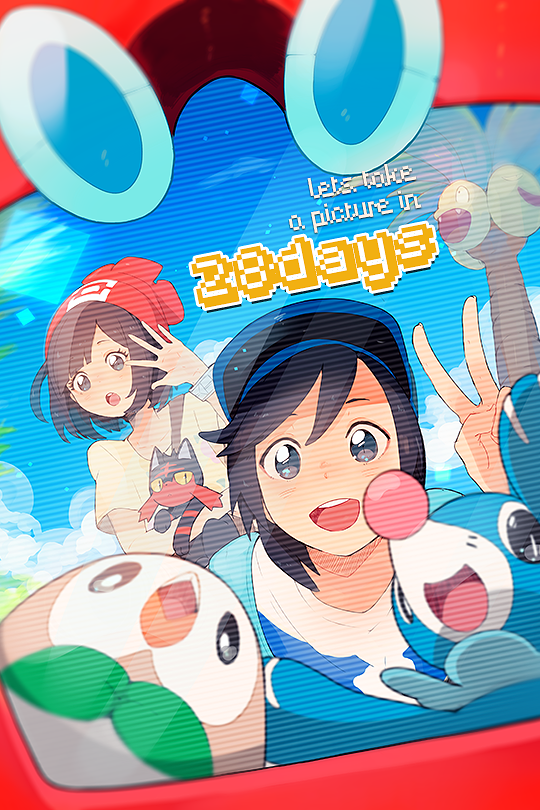 :d, :o, alolan_exeggutor, black_hair, blue_eyes, blue_hat, countdown, dated