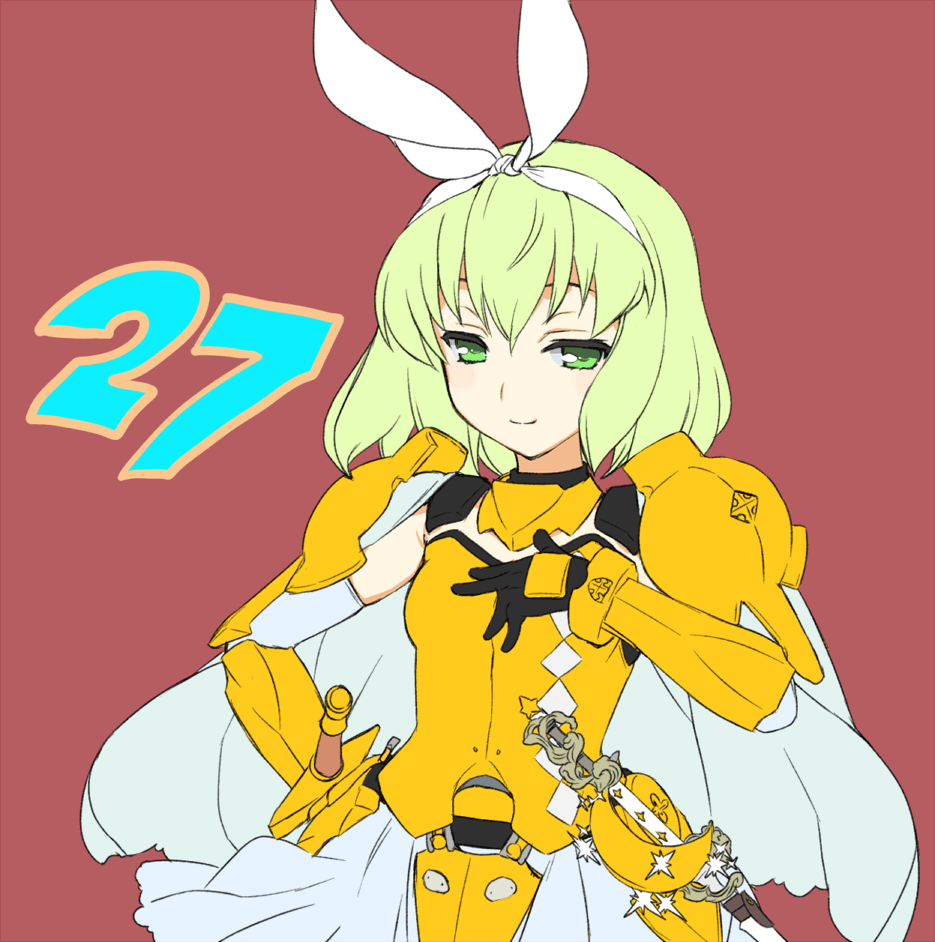 alice_soft, armor, artist_request, cape, green_eyes, green_hair, hair_ribbon, official_art