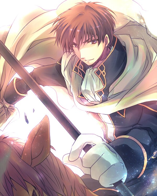 1boy, brown, cape, cuan_(fire_emblem), european_clothes, fire_emblem, fire_emblem:_seisen_no_keifu, gloves