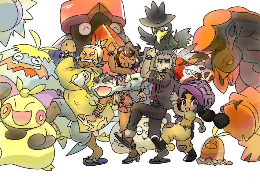 2boys, 2girls, :d, ^_^, alola_form, alolan_diglett, alolan_geodude, alolan_persian