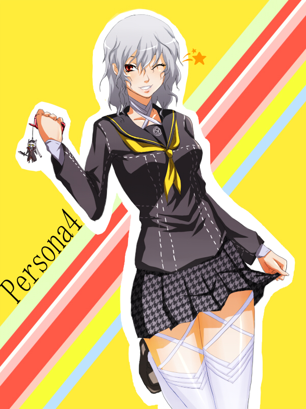 izanagi, izanami, keychain, persona, persona_4, phone, school_uniform, serafuku