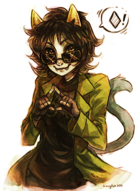 !, 1girl, artist_name, black_hair, black_shirt, broken, cat_tail, closed_mouth