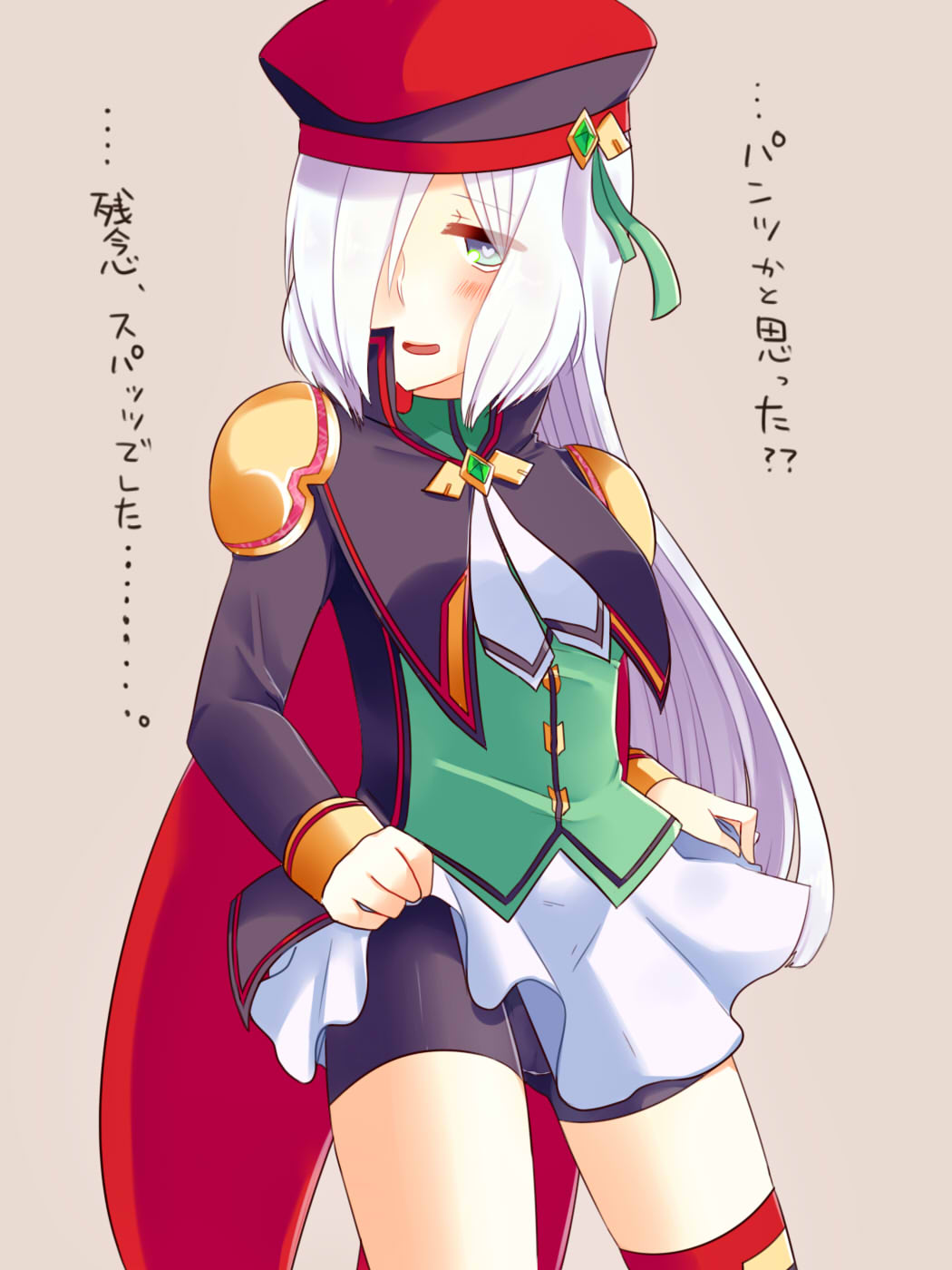 1girl, aqua_eyes, beret, bike_shorts, breasts, gundam, gundam_exa, hat