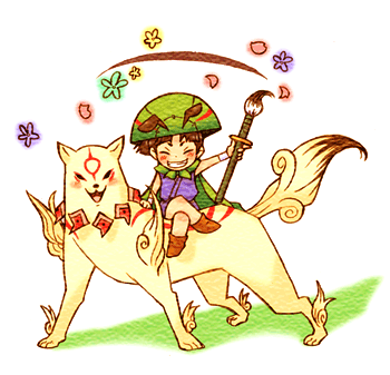 animal, animal_ears, capcom, dog, issun, lowres, male, okami