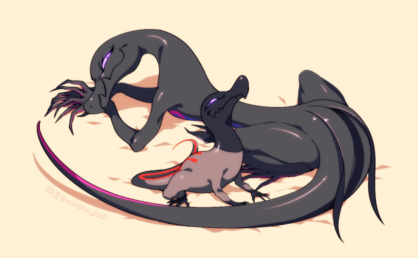 artist_name, ko-on_(ningen_zoo), lizard, lizard_tail, lying, no_humans, pokemon, pokemon_(creature)