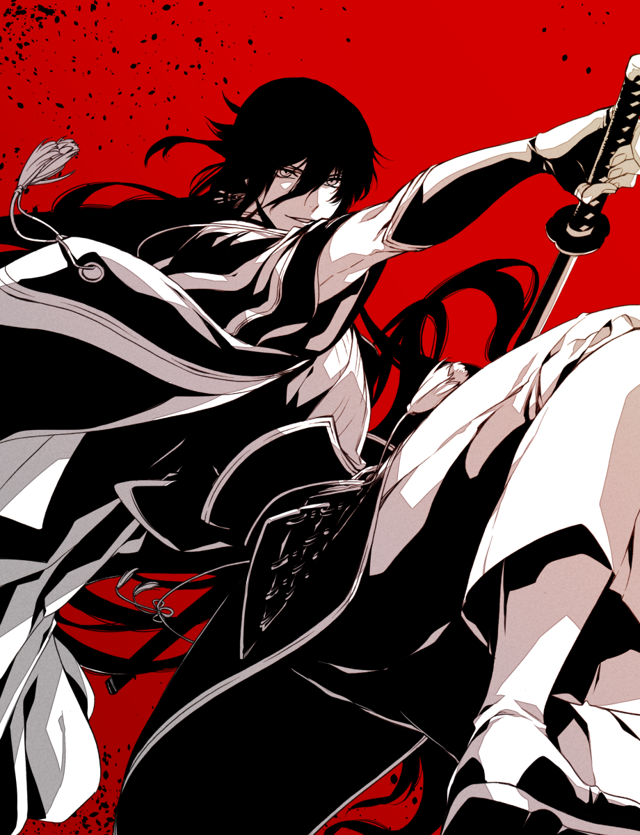 1boy, high_contrast, highres, katana, muku_(pixiv3207772), nagasone_kotetsu, solo, sword