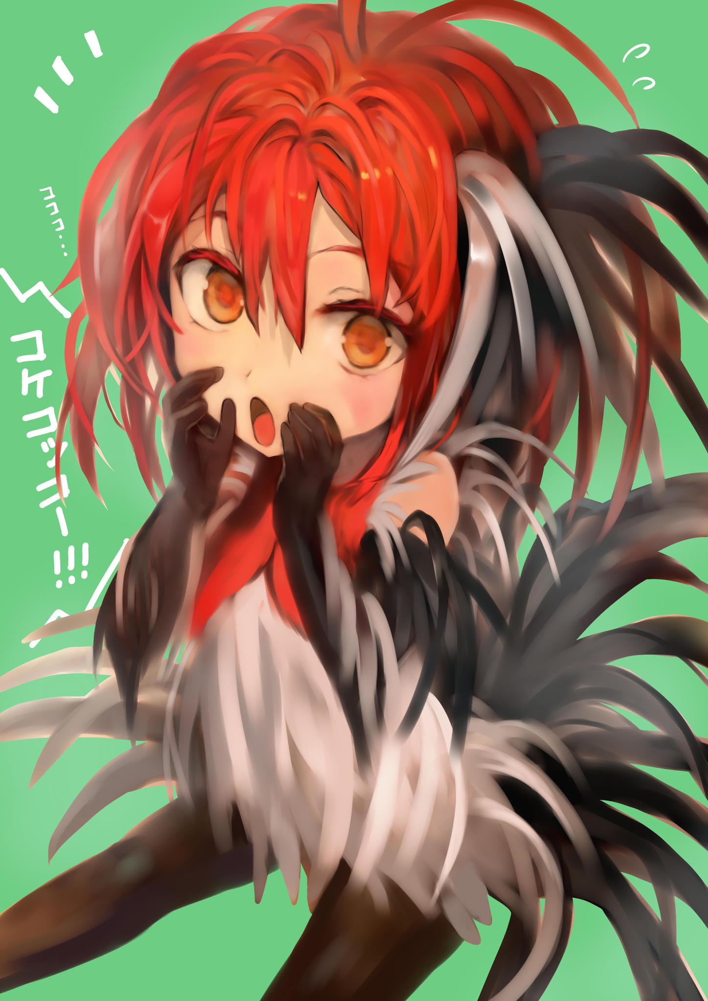 1girl, antenna_hair, bangs, black_gloves, black_legwear, blush, bob_(biyonbiyon), elbow_gloves