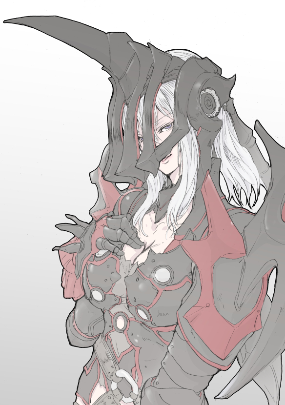 1girl, aranea_highwind, armor, breasts, cleavage, final_fantasy, final_fantasy_xv, gauntlets