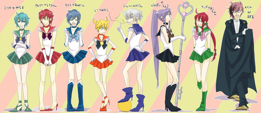 aino_minako_(cosplay), bishoujo_senshi_sailor_moon, boys, chiba_mamoru_(cosplay), cigarette, cosplay, crossdressing, crossdressinging
