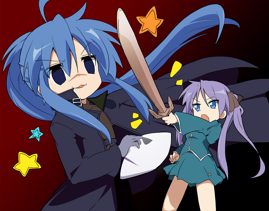 cosplay, darker_than_black, hei, hei_(cosplay), hiiragi_kagami, ixy, izumi_konata, kannagi_ayano
