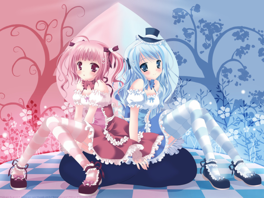 akane_(allegro_mistic), blue_hair, lolita_fashion, pink_hair, sweet_lolita