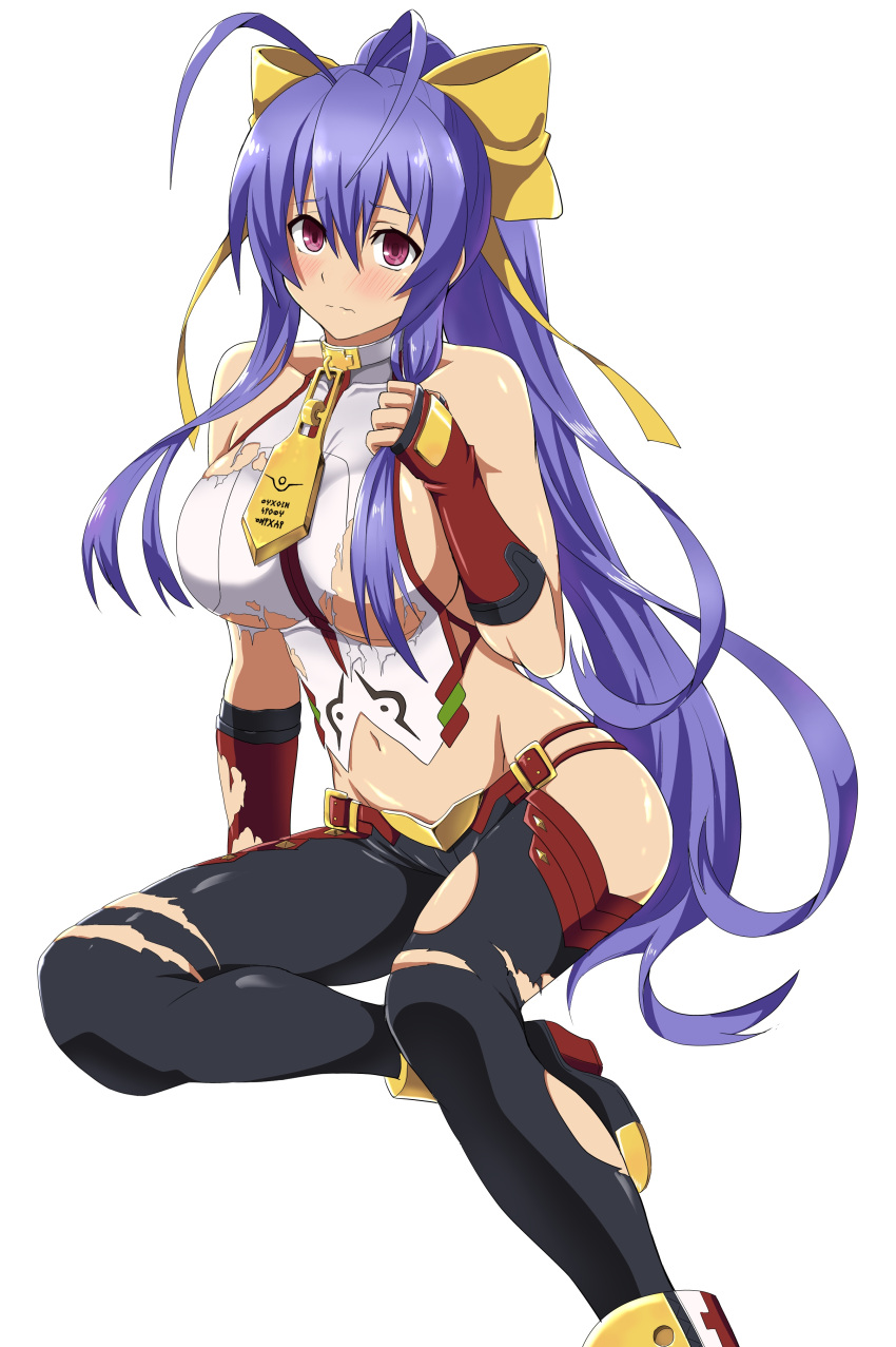 1girl, absurdres, antenna_hair, bare_shoulders, blazblue, blazblue:_central_fiction, blazblue_variable_heart, blue_hair