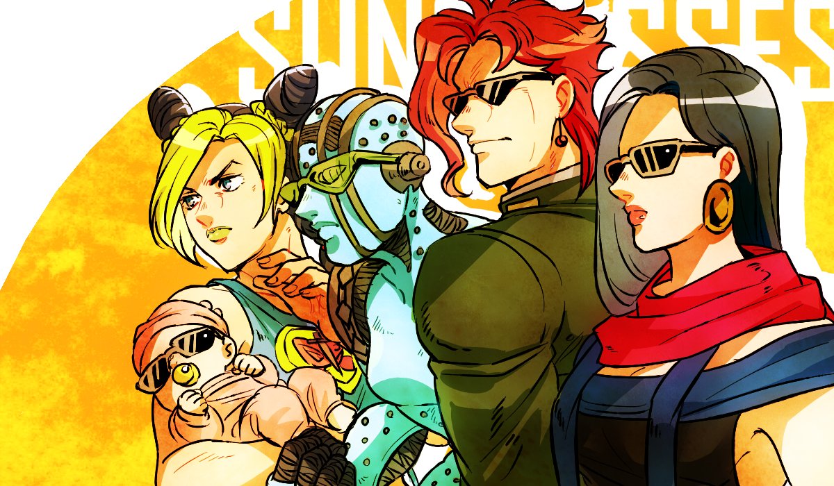 1boy, 3girls, baby, black_hair, blonde_hair, braid, carrying, double_bun