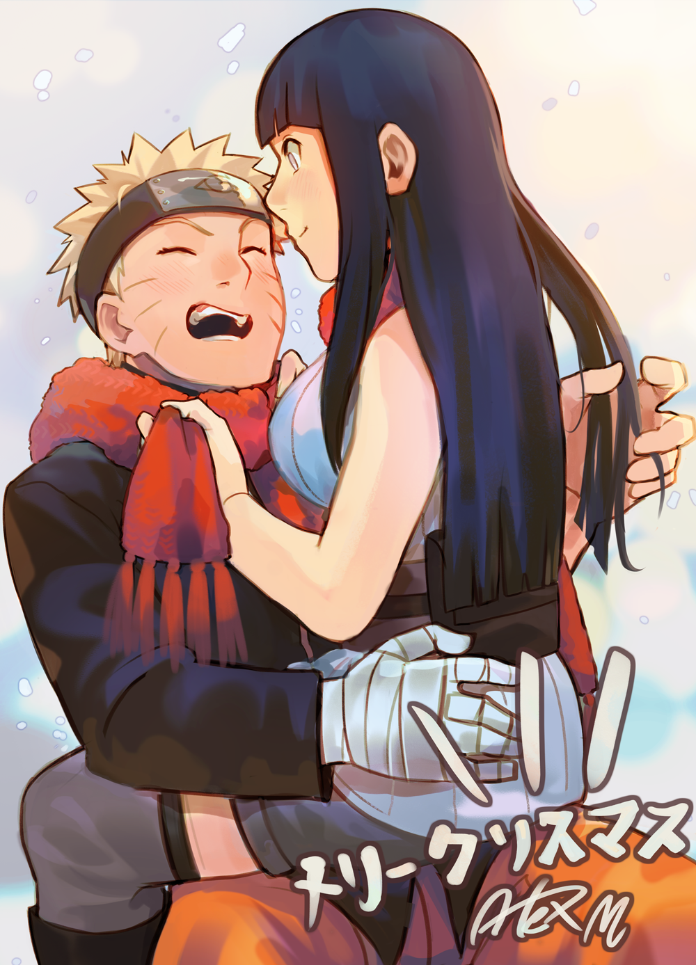 1boy, 1girl, blonde_hair, couple, forehead_protector, hetero, highres, hyuuga_hinata