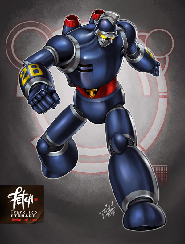 2016, dated, deviantart_username, franciscoetchart, full_body, gradient, gradient_background, mecha