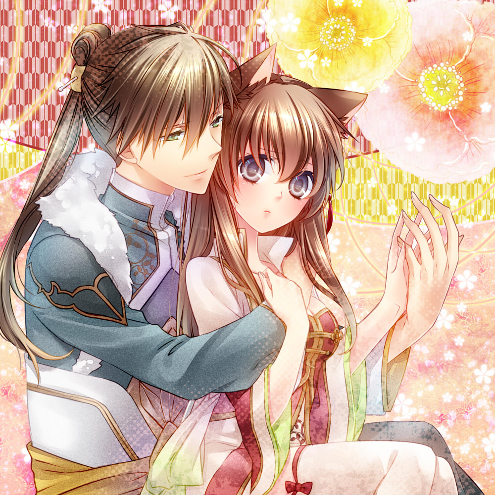 brown_hair, chouun_(jyuzaengi), green_eyes, jyuzaengi, kan'u_(jyuzaengi), yamika