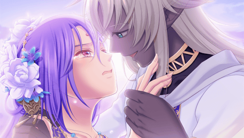 aspashia_(desert_kingdom), desert_kingdom, hanamura_mai, pink_eyes, purple_hair, unbalabappa_(desert_kingdom)