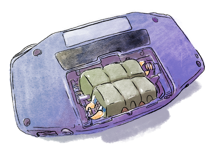 alternate_color, charjabug, game_boy_advance, handheld_game_console, no_humans, pokemon, pokemon_(creature), shiny_pokemon