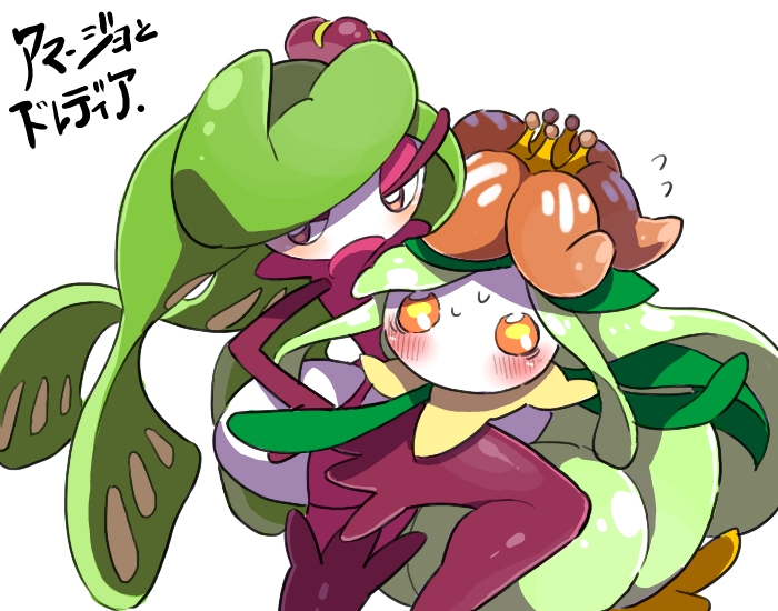 2girls, ban_(3551702), blush, comic, eyelashes, fallen_down, half-closed_eyes, hand_on_hip