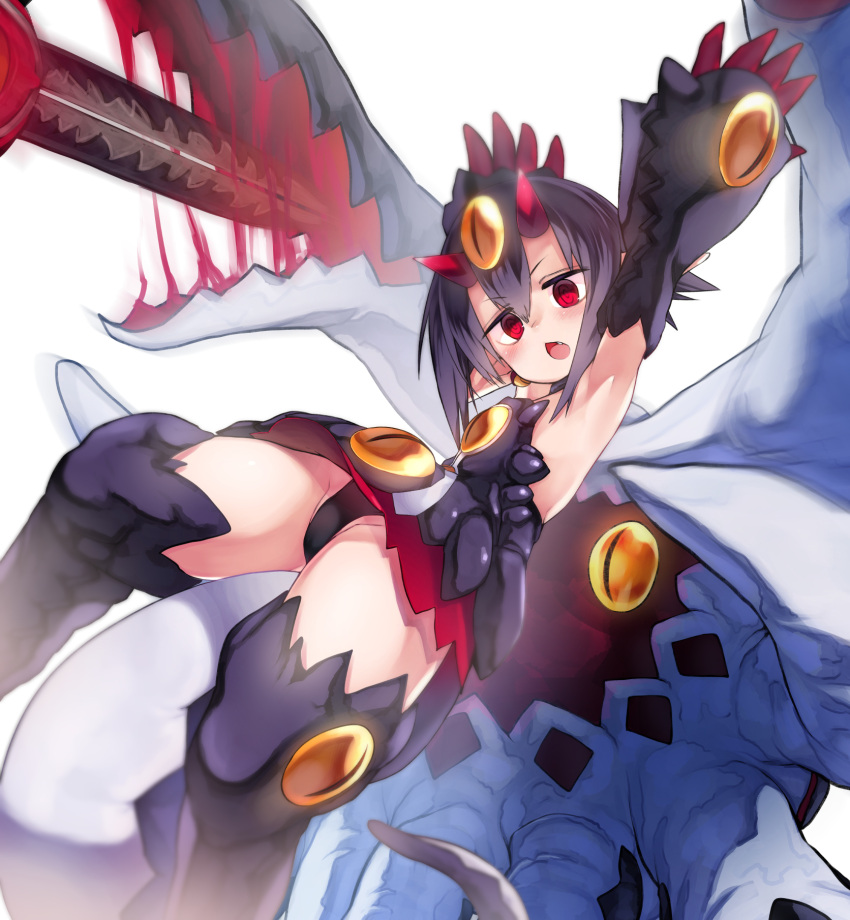 1girl, desco_(disgaea), disgaea, fangs, garakuta, highres, horns, looking_at_viewer
