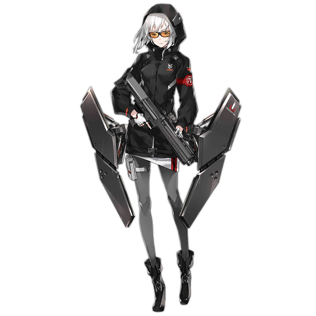 1girl, armor, artist_request, fingerless_gloves, girls_frontline, glasses, gloves, grey_eyes