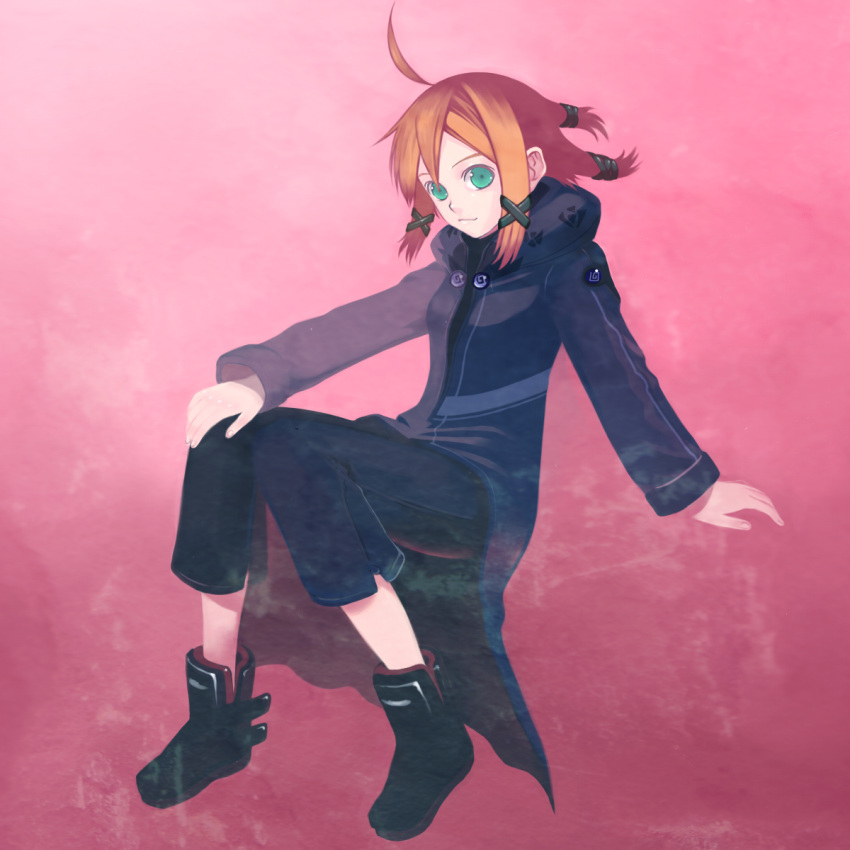 aqua_eyes, boots, brown_hair, coat, hair_ribbon, highres, izumi_(pixiv10995), izumi_(walnov)