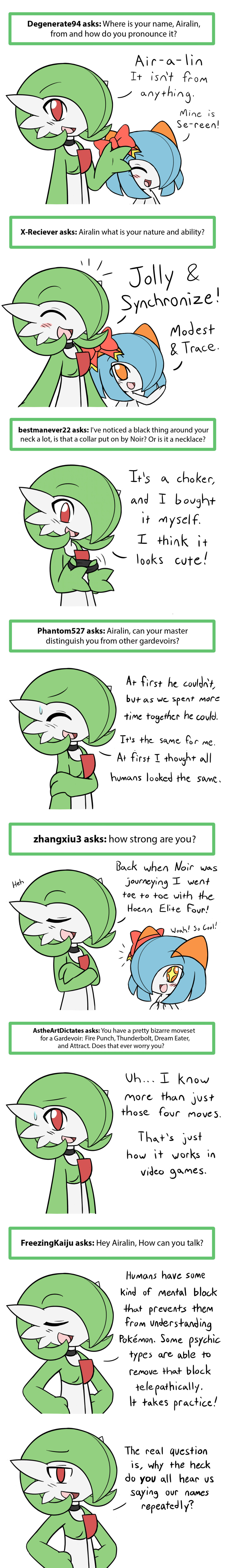 absurdres, airalin_(mark_folks), alternate_color, blush, choker, comic, english, gardevoir