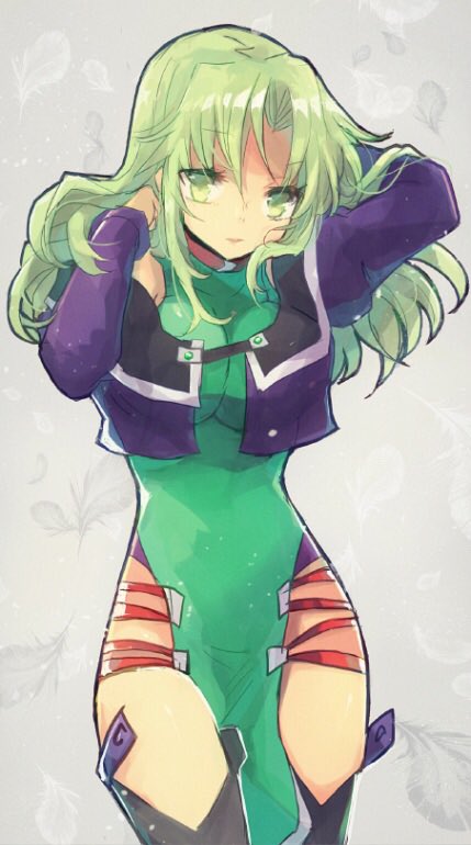 1girl, arms_up, boots, breasts, dress, green_eyes, green_hair, impossible_clothes