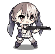 1girl, animated, animated_gif, armor, chibi, full_body, girls_frontline, gun