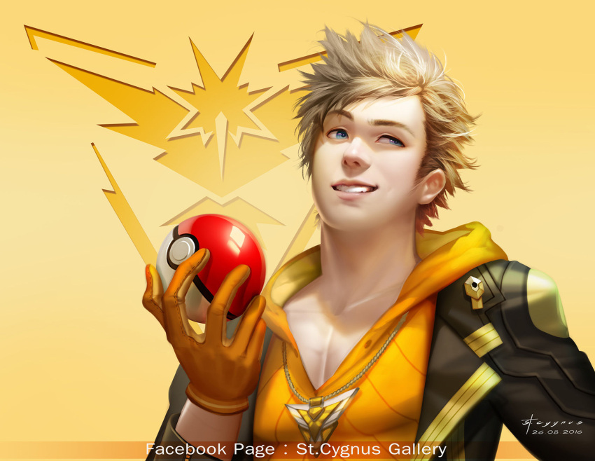 1boy, 2016, artist_name, blonde_hair, blue_eyes, dated, emblem, gloves