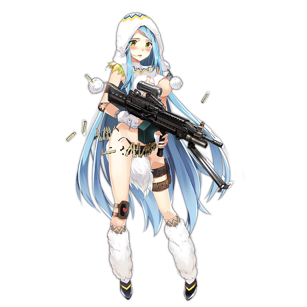 1girl, ammunition, ammunition_belt, armband, bangs, belt, bipod, black_panties