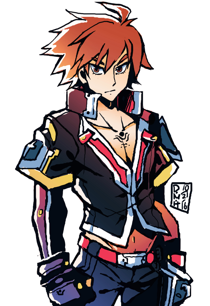 1boy, absurdres, ahoge, blazblue, blazblue:_bloodedge_experience, blazblue:_central_fiction, brown_eyes, brown_hair