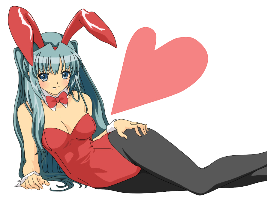 aqua_eyes, aqua_hair, bunny_ears, bunnysuit, hatsune_miku, hinata_aoi, long_hair, pantyhose