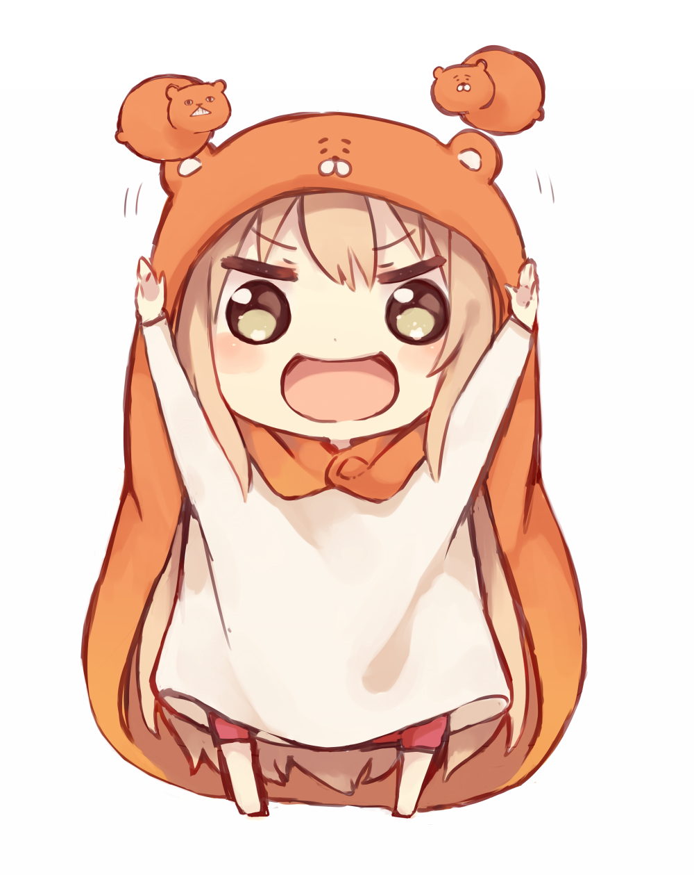 1girl, blonde_hair, chibi, doma_umaru, hamster_costume, highres, himouto!_umaru-chan, komaru